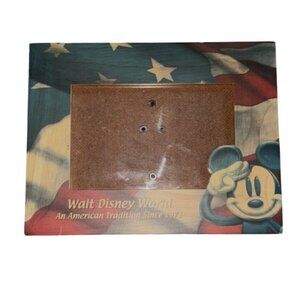 Walt Disney World*An American Tradition Mickey Mouse*USA Flag Picture Frame*4x6-